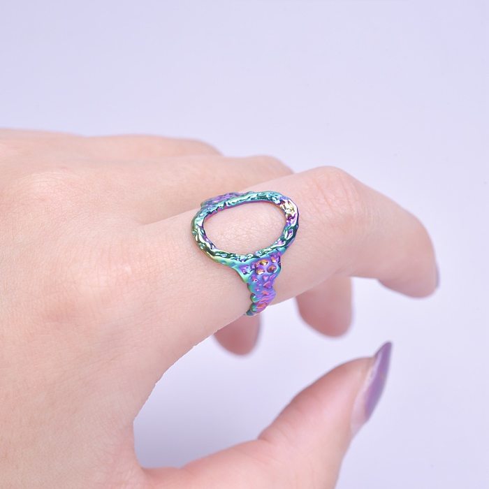 Wholesale 1 Piece Vacation Oval Titanium Steel Open Ring