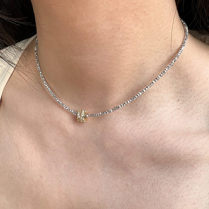 Elegant Basic Lady Solid Color Copper Plating Necklace