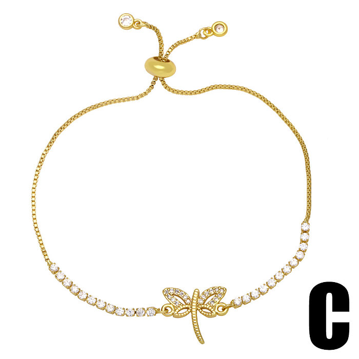Simple Zircon-studded Butterfly Copper Bracelet Wholesale