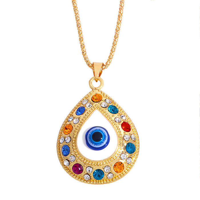 Fashion Alloy Turkey Blue Eyes Diamond Necklace