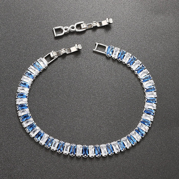 Bracelets Mode Géométriques en Cuivre avec Incrustation de Zircon 1 Pièce
