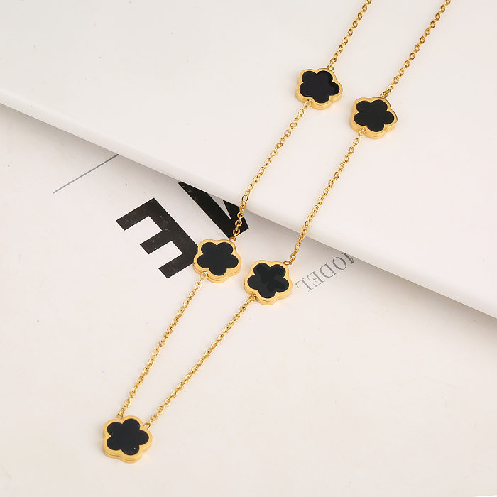 Vintage Style Simple Style Star Stainless Steel 18K Gold Plated Bracelets Necklace