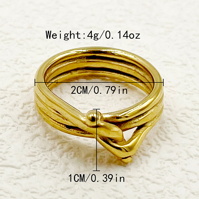 Estilo simples estilo romano cor sólida chapeamento de aço inoxidável anéis banhados a ouro