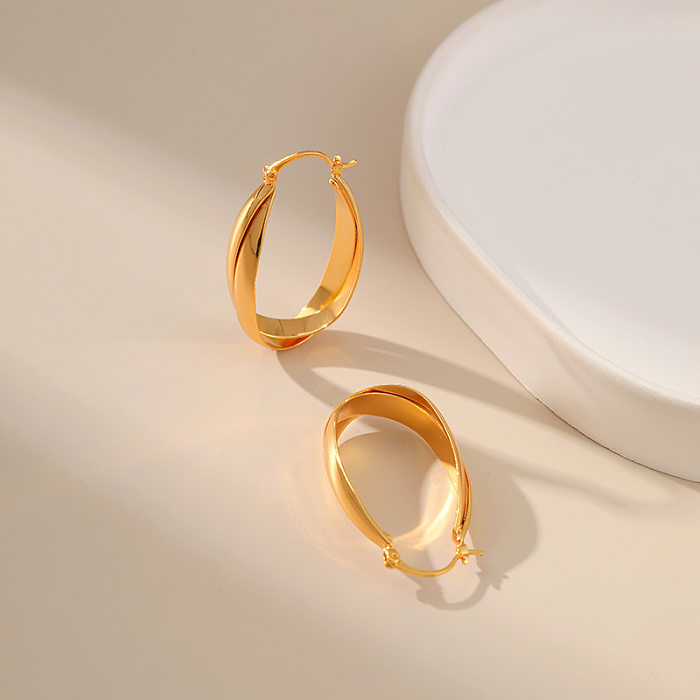 1 Paar elegante Damen-Ohrringe in U-Form mit 18 Karat vergoldetem Kupfer