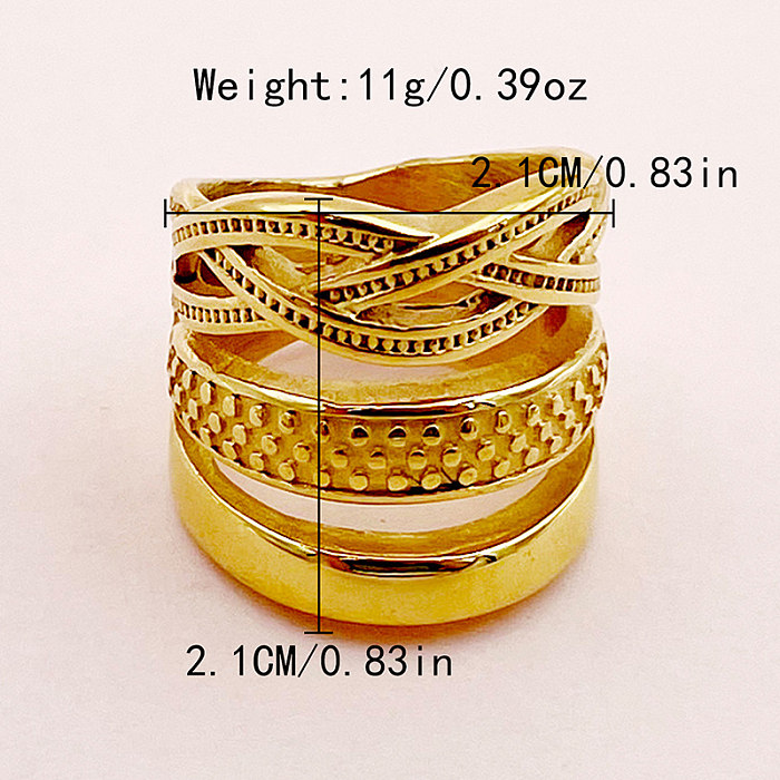Wholesale Roman Style British Style Cross Stainless Steel Plating Gold Plated Rings