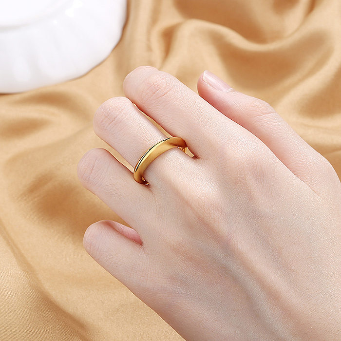1 Piece Simple Style Irregular Solid Color Copper Plating Open Ring