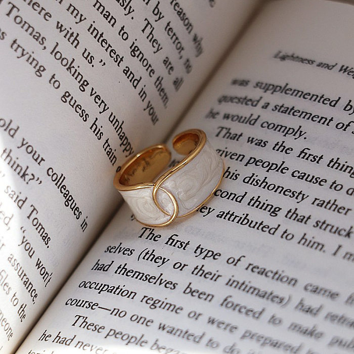 Modischer offener Ring mit einfarbiger Kupferbeschichtung, 1 Stück