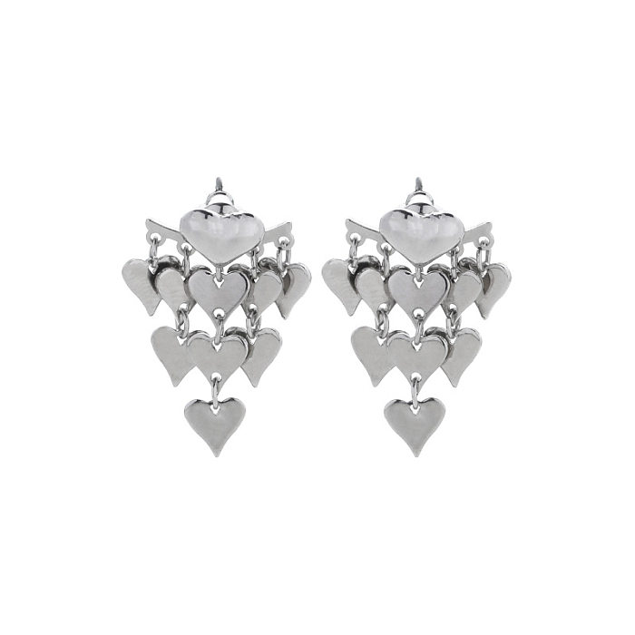 1 Pair Simple Style Streetwear Heart Shape Plating Copper Ear Studs