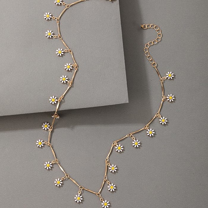 1 Piece Fashion Daisy Copper Tassel Plating Necklace