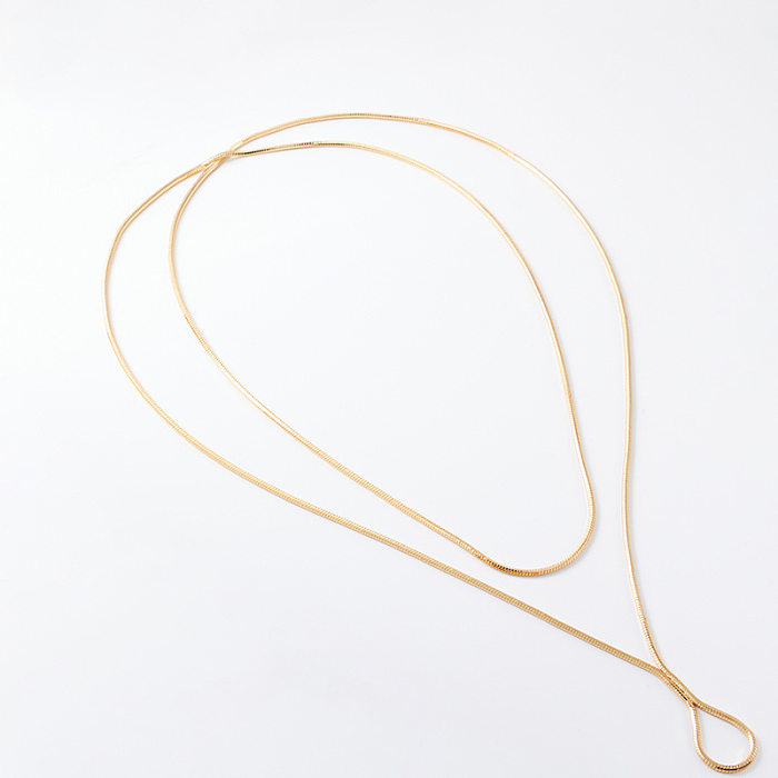 1 pièce de chaîne de pull plaquée cuivre de couleur unie, style simple