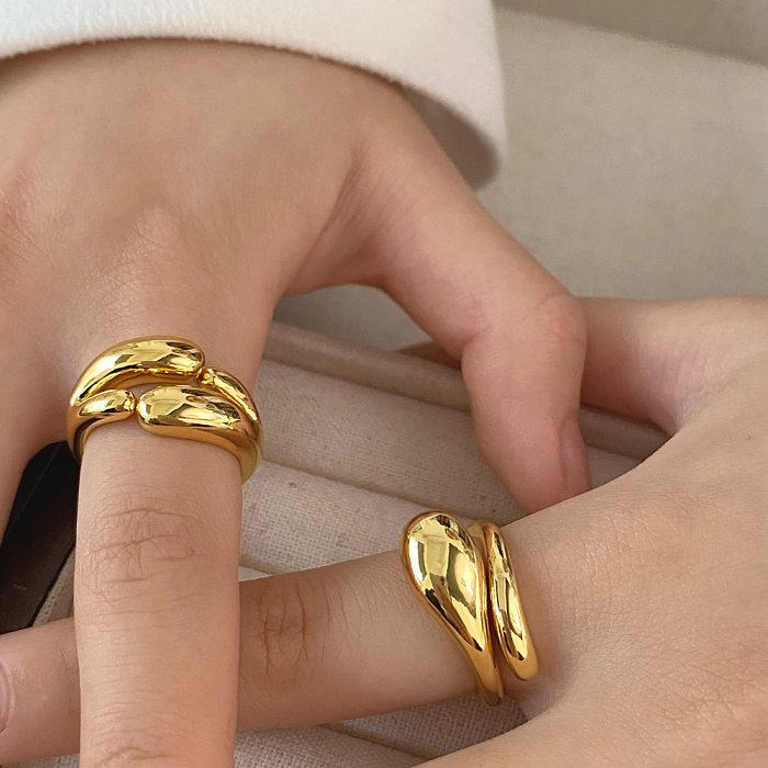 Simple Style Geometric Copper Plating Gold Plated Rings