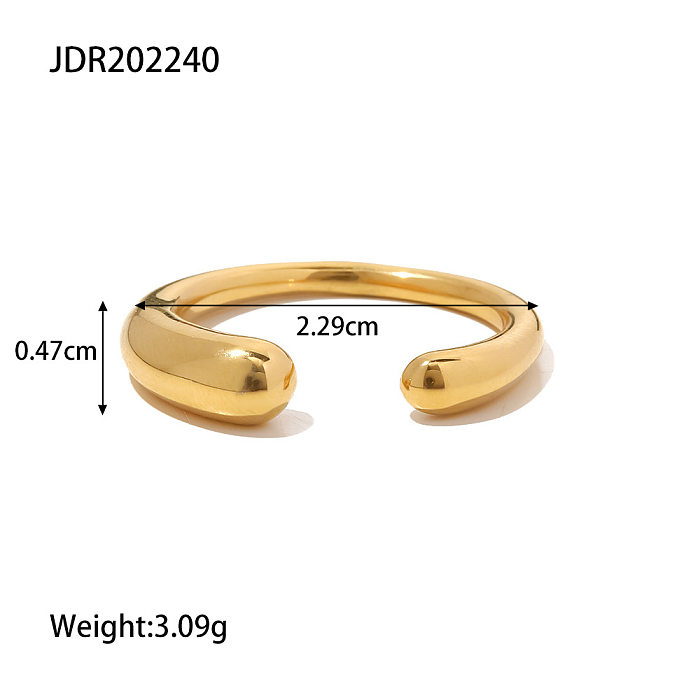 Fashion Geometric Solid Color Stainless Steel Plating Open Ring 1 Piece