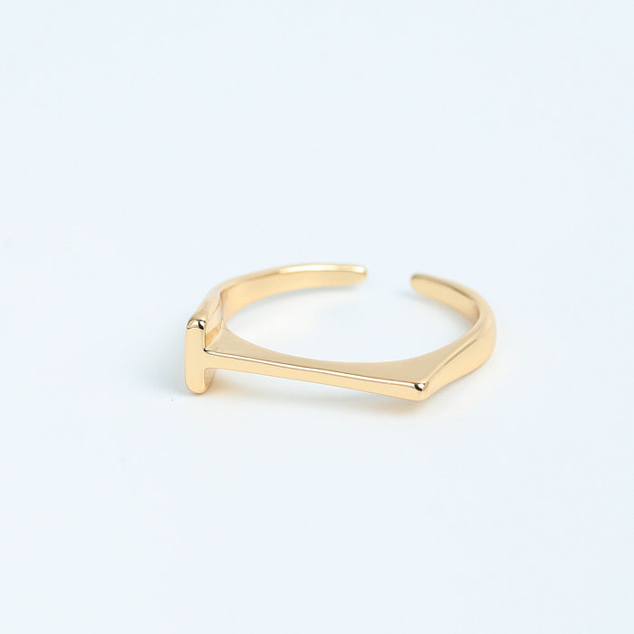 1 Piece Simple Style Letter Copper Plating Open Ring