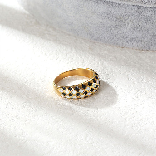 Elegant Simple Style Classic Style Round Stainless Steel Titanium Steel Polishing Plating Gold Plated Rings