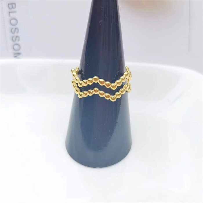 Retro Geometric Eye Titanium Steel Plating Open Ring
