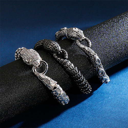 Collier de bracelets en acier inoxydable serpent punk