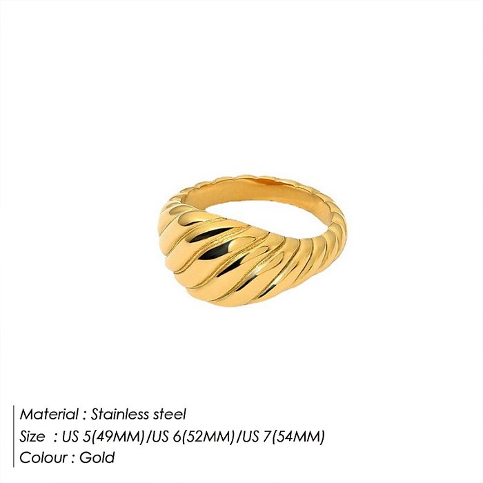 Großhandel mit schlichten geometrischen Ringen aus Edelstahl mit 18-Karat-Vergoldung