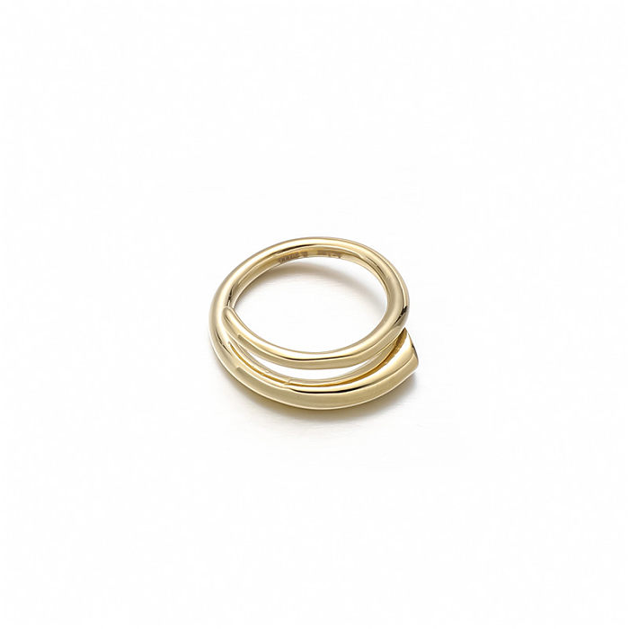 Simple Style Round Knot Stainless Steel Plating 18K Gold Plated Open Rings