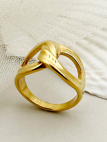 Classical Solid Color Stainless Steel Gold Plated Rings In Bulk