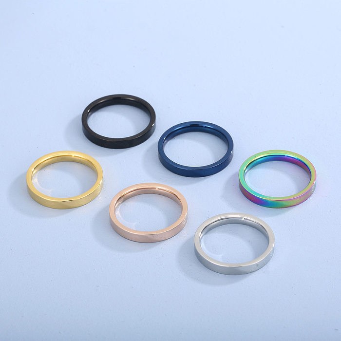 Fashion Round Stainless Steel Rings 1 Piece
