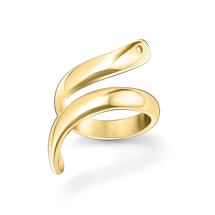 Schlichter offener Ring im Persönlichkeits-Nischen-Design, schlangenförmiger Ring aus Titanstahl