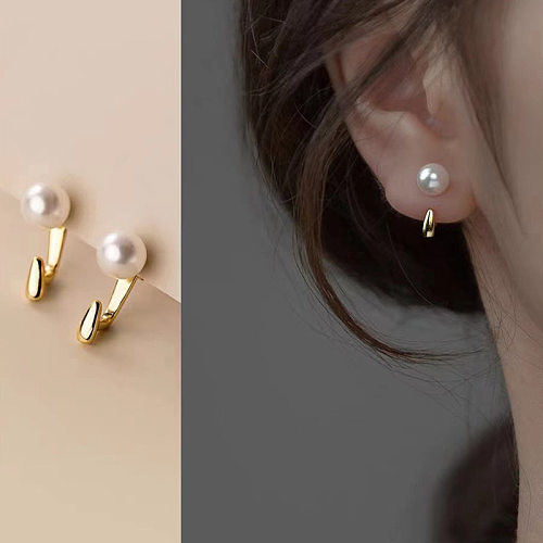 1 Pair Simple Style Round Copper Plating Ear Studs