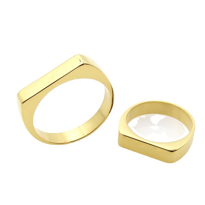 1 Piece Fashion Solid Color Titanium Steel Plating Rings