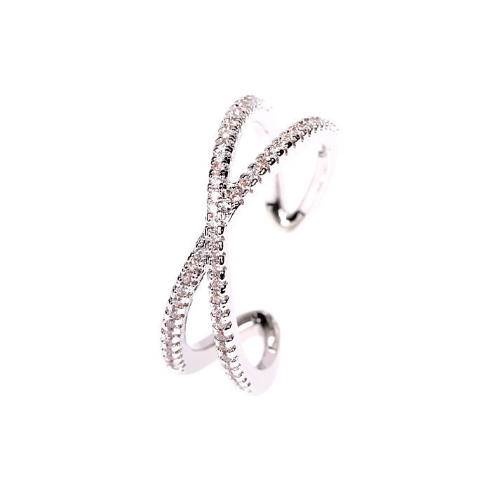 New Apm Light Luxury Diamond Cross Ring