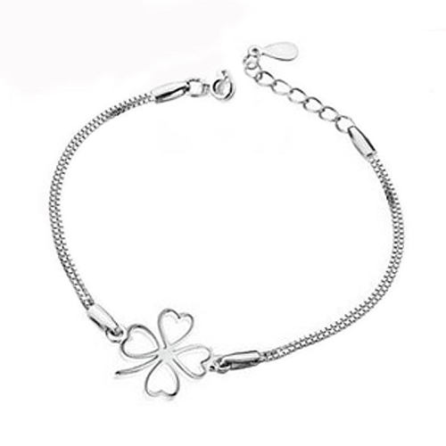 Simple Style Four Leaf Clover Copper Plating Bracelets