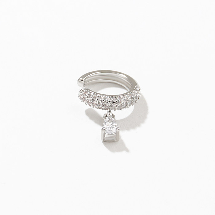 Clips de oreja de circonio de perlas artificiales chapado en cobre animal de estilo simple 1 pieza