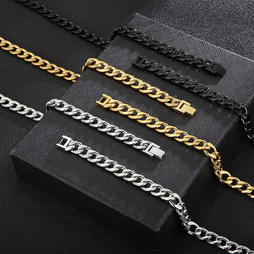 Punk Streetwear Geometric Titanium Steel Bracelets Necklace