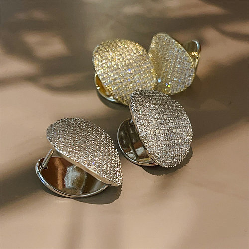 1 Pair Modern Style Simple Style Geometric Inlay Copper Zircon Earrings