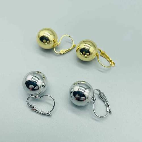 1 Paar schlichte Ohrringe mit geometrischer Beschichtung aus Kupfer und vergoldet