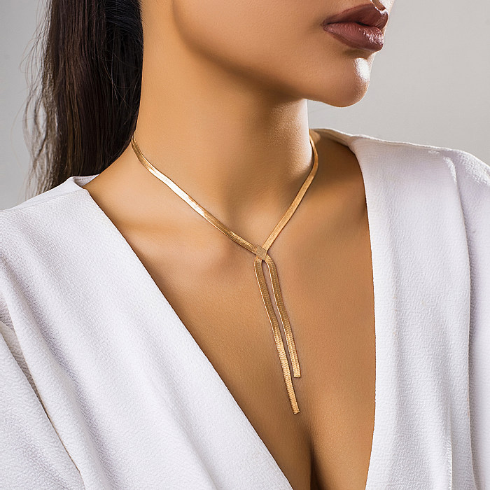 Simple Style V Shape Copper Chain Necklace