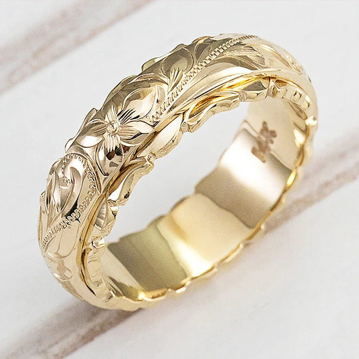 Classic Style Flower Copper Plating Rings