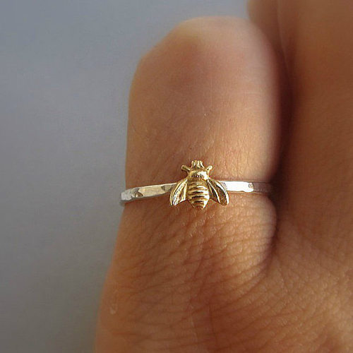 Anéis de chapeamento de cobre de abelha fashion 1 peça
