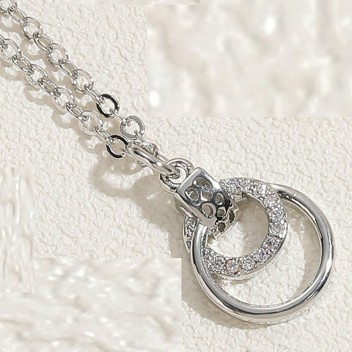 Unabhängige Station Neue Geometrische Ring Zirkon Kleine Anhänger Halskette Weibliche Ins Stil Einfache Mode Ol Exquisite Schlüsselbein Kette