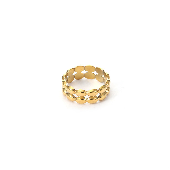 Simple Style Geometric Stainless Steel 18K Gold Plated Rings In Bulk
