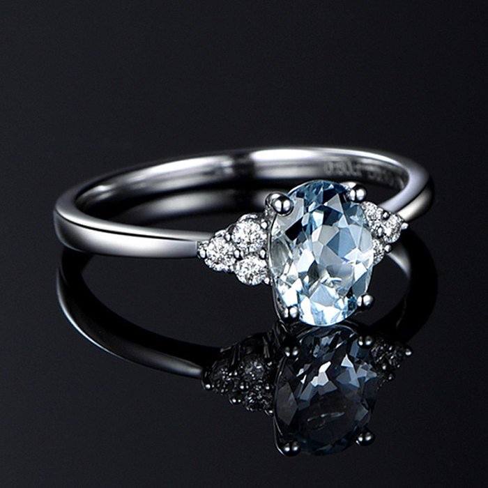 Elegant Lady Geometric Copper Plating Inlay Artificial Gemstones Open Rings