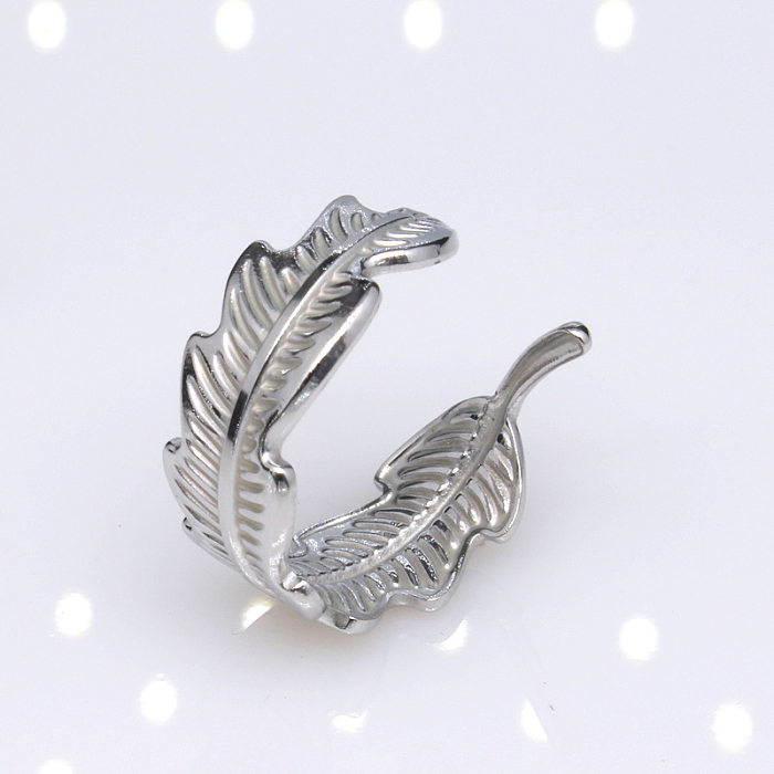 Retro Geometric Titanium Steel Plating Open Ring 1 Piece