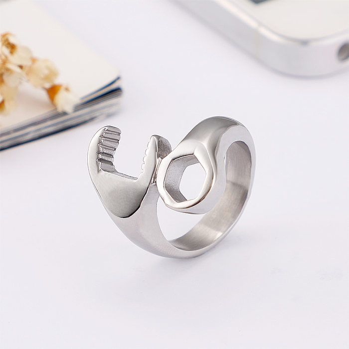 European And American Exaggerated Creative Bracelet Nut Shape Stainless Steel Ring Ornament