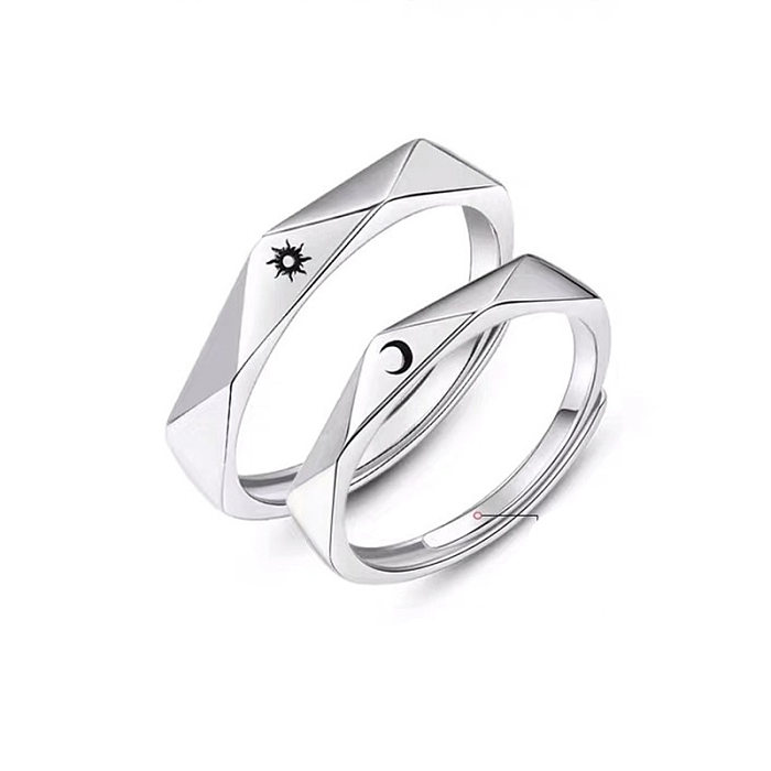 Simple Style Sun Moon Copper Plating Rings 1 Piece