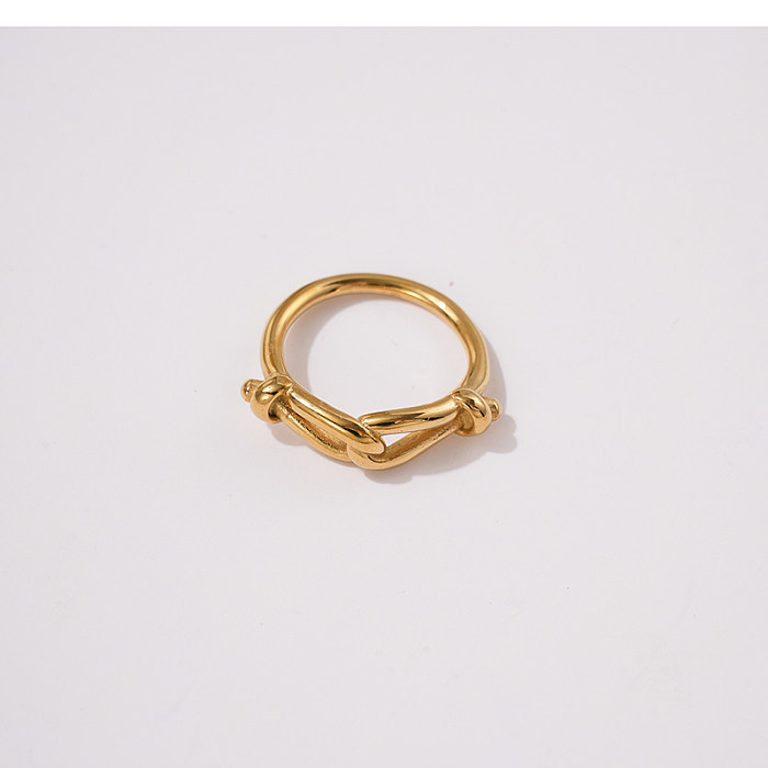 Wholesale Casual Modern Style Simple Style Round Stainless Steel Plating Gold Plated Rings