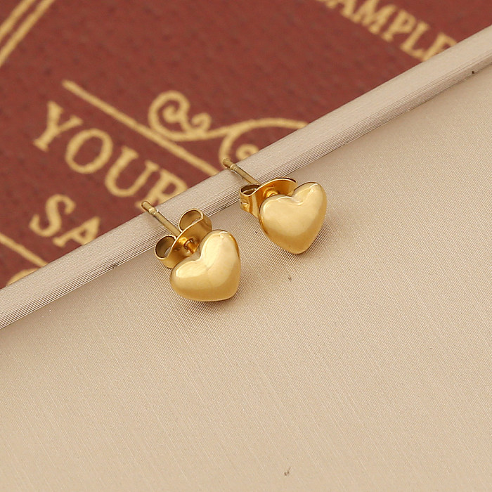 Collier de boucles d'oreilles de bracelets de placage de perle d'acier inoxydable de forme de coeur de mode