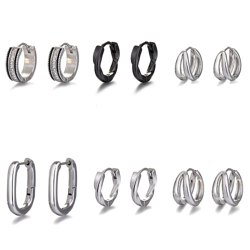 Fashion Geometric Brass Plating Hoop Earrings 1 Pair