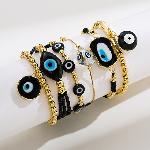 Fashion Devil's Eye Glasseil Kupfer Perlenarmbänder 1 Stück