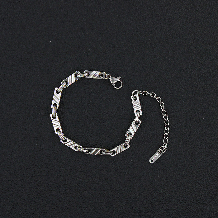 Classic Style Solid Color Stainless Steel Bracelets Necklace