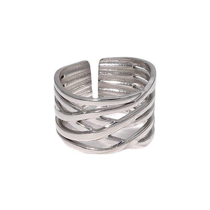 Fashion Geometric Stainless Steel Plating Open Ring