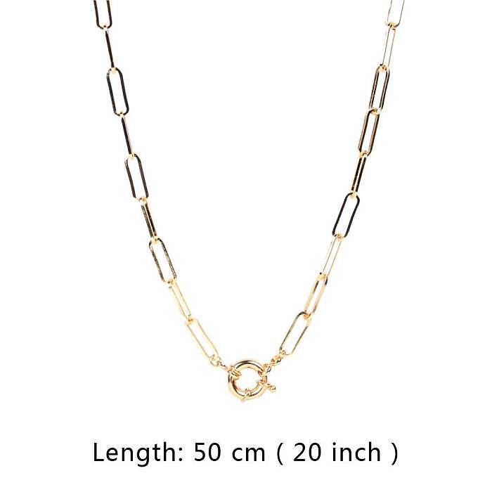 New Fashion Clavicle Thick Chain Hip-hop Punk Style Multi-layer Necklace Copper Gold-plated Chain