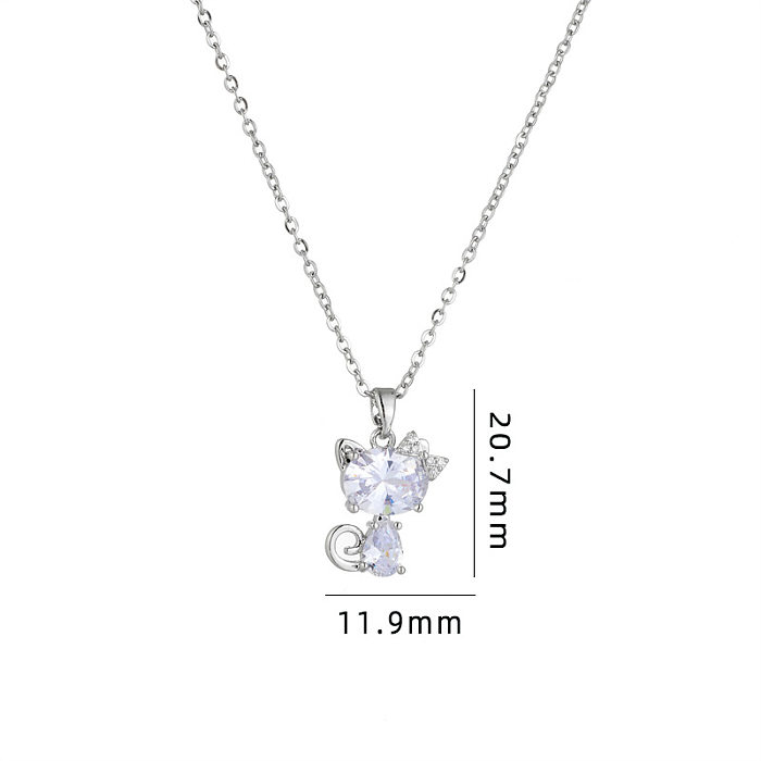 Simple Style Star Heart Shape Copper Rhinestones Pendant Necklace In Bulk